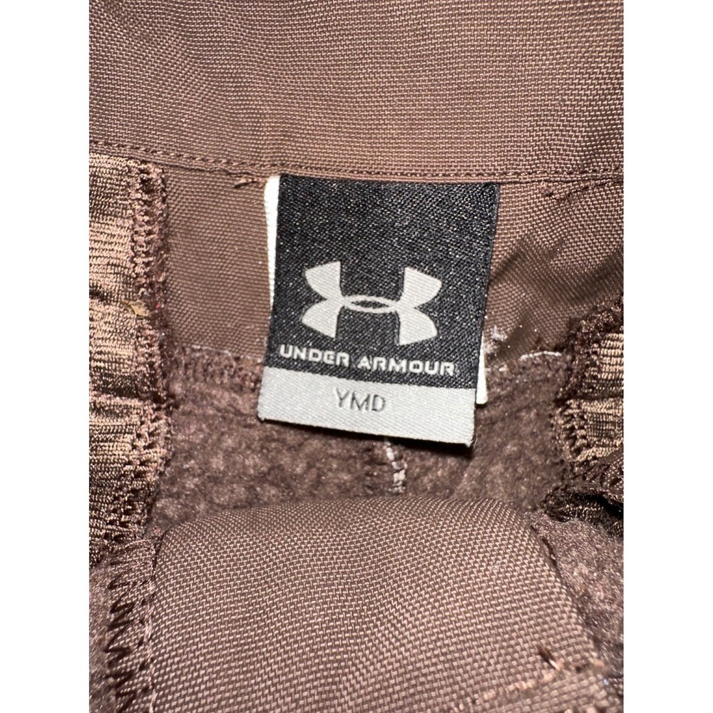 Under Armour Pants Boys Med Brown Youth Camouflage Real Tree Fleece Lined Cargo - Picture 5 of 12